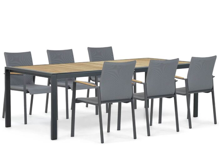 Lifestyle Garden Furniture Brandon/Valence 240 cm dining tuinset 7-delig – Grijs-antraciet