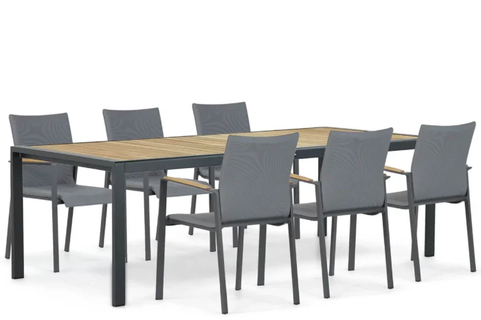 Lifestyle Garden Furniture Brandon/Valence 240 cm dining tuinset 7-delig - Grijs-antraciet