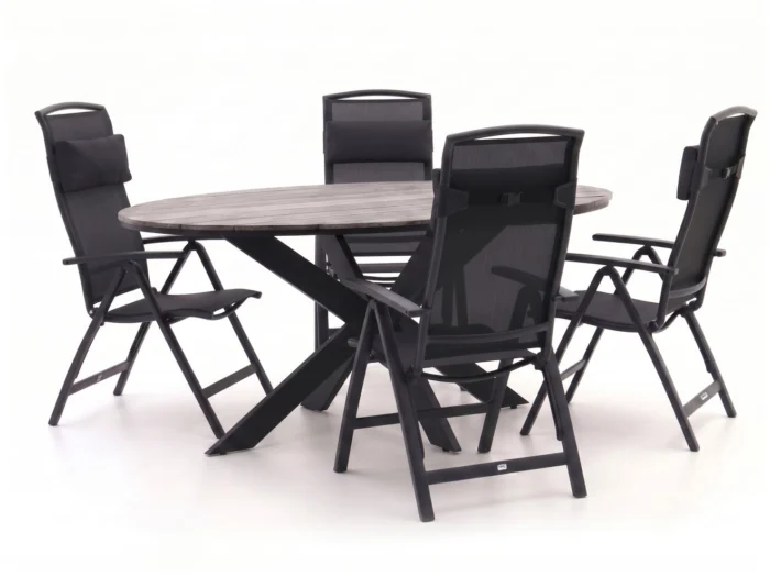 Forza Furniture Capri/Fidenza ovaal 180cm dining tuinset 5-delig verstelbaar