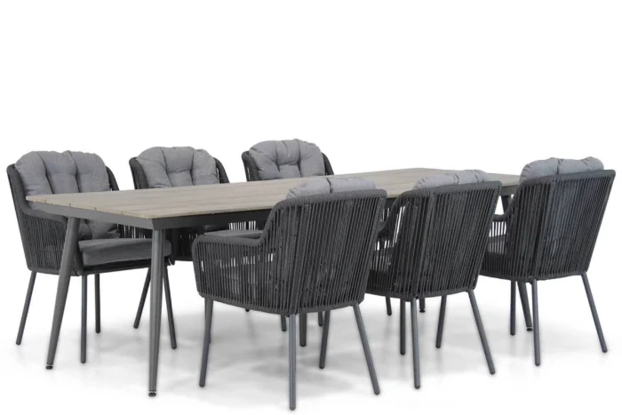 Santika Furniture Tendenza/Matale 240 cm dining tuinset 7-delig - Grijs-antraciet