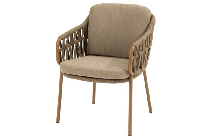 4 Seasons Outdoor Seasons Biarritz dining tuinstoel amber incl. kussens – Taupe-naturel-bruin