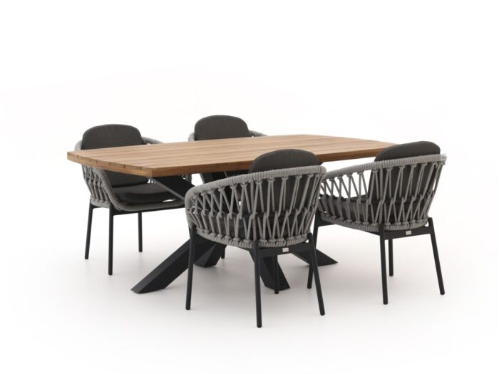 Bellagio tuinmeubelen Bellagio Cupello/Induno deens Ovaal 180cm dining tuinset 5-delig Laagste prijsgarantie! – Grijs