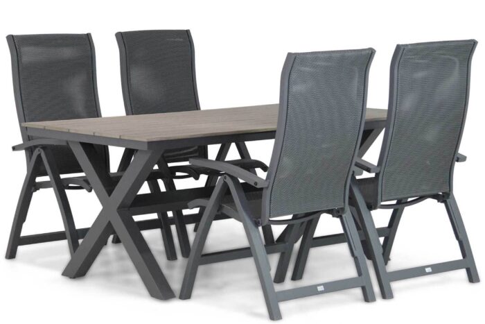 Presto Tarenta/Forest 180 cm dining tuinset 5-delig – Grijs-antraciet