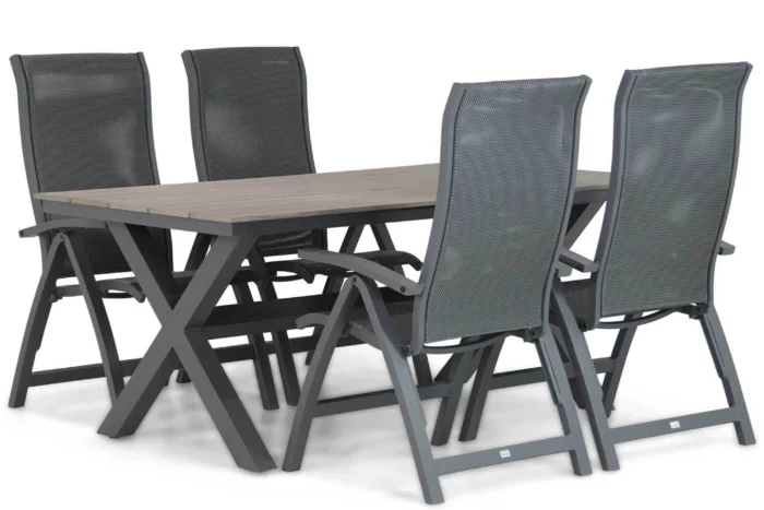Presto Tarenta/Forest 180 cm dining tuinset 5-delig - Grijs-antraciet