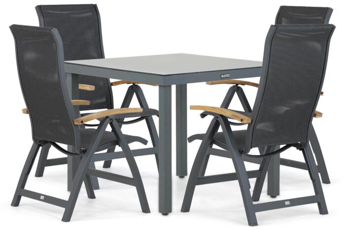 Presto Tarenta/Porto 90 cm dining tuinset 5-delig – Grijs-antraciet