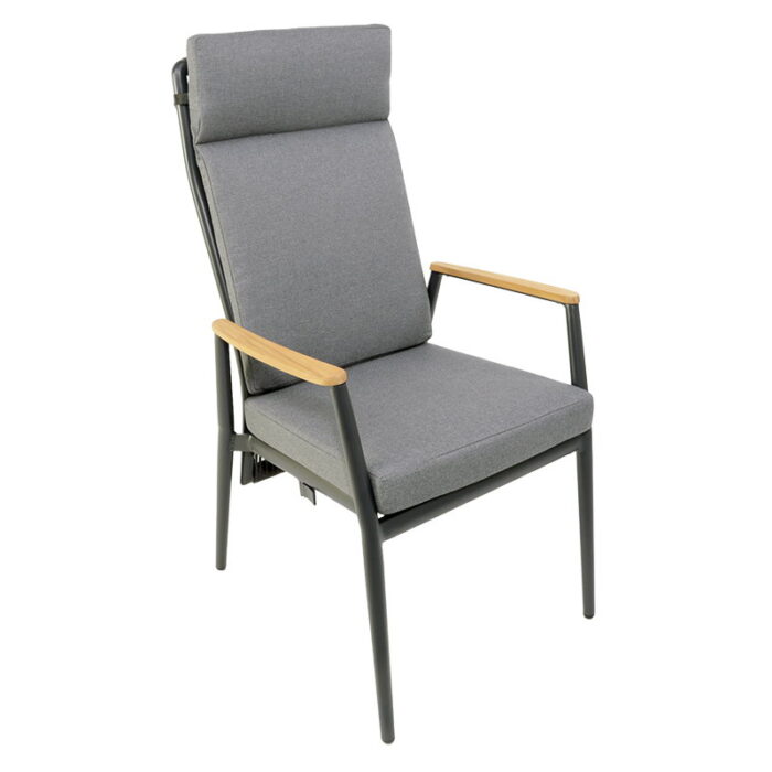 Oosterik home Lakeshore verstelbare dining stoel midnight grey – grijs