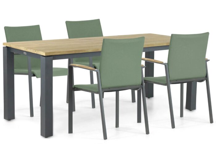 Lifestyle Garden Furniture Brandon/Riviera 180 cm dining tuinset 5-delig – Groen
