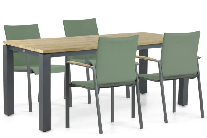 Lifestyle Garden Furniture Brandon/Riviera 180 cm dining tuinset 5-delig - Groen