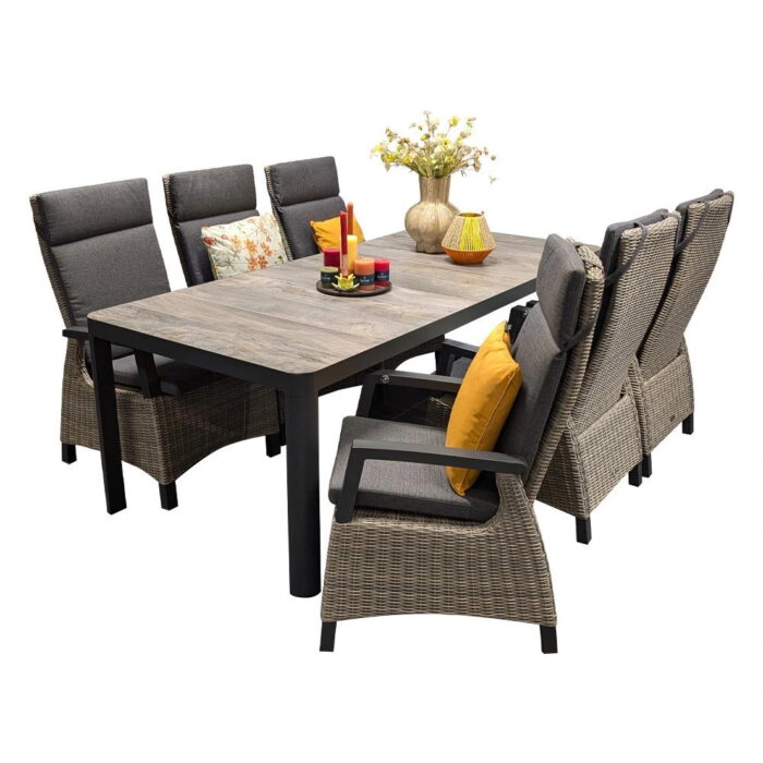 Buitengewoon de boet Marmaris Malta Diningset – bruin;grijs