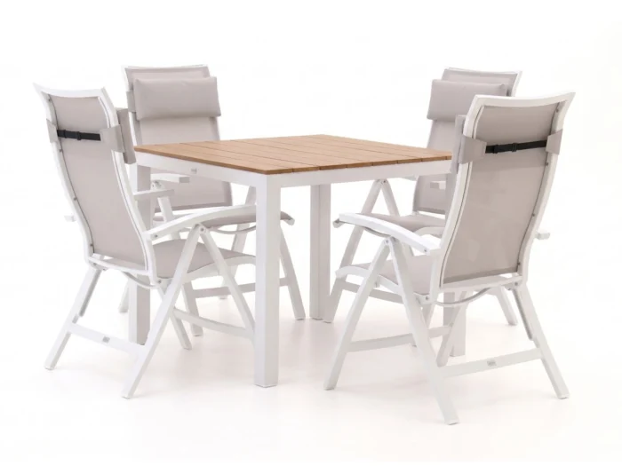 Bellagio tuinmeubelen Lugo/Fidenza 90cm dining tuinset 5-delig verstelbaar