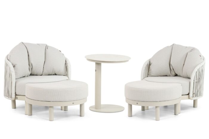 Santika Furniture Nanda bistroset 5-delig – Taupe-naturel-bruin