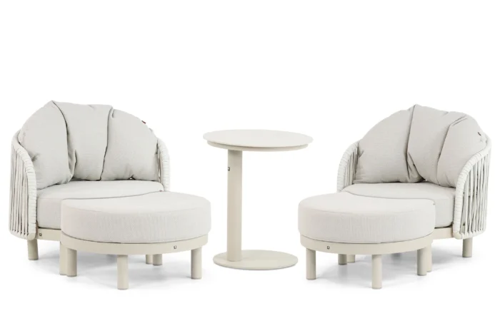 Santika Furniture Nanda bistroset 5-delig - Taupe-naturel-bruin