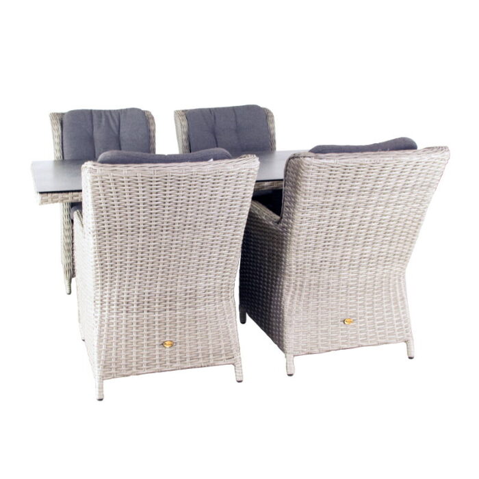 Oosterik home Diningset Santa Rosa Salty Grey D 180 x B 90 x H 75 cm – grijs