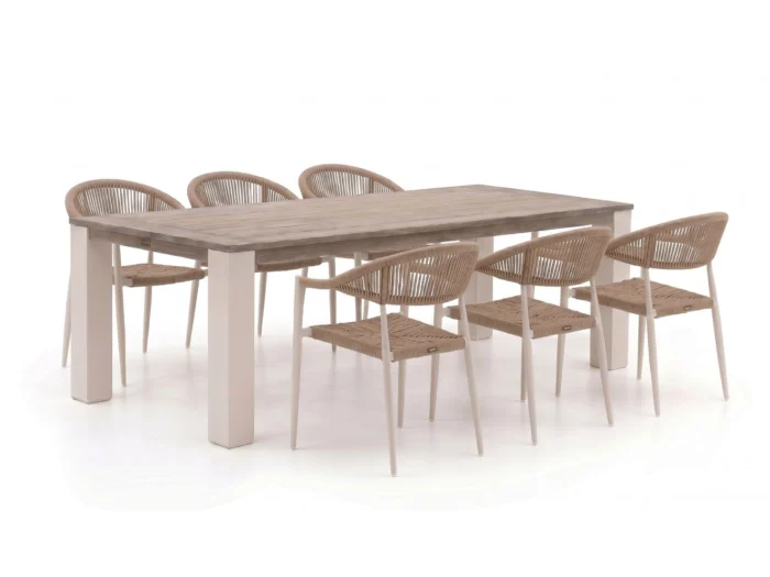 Manifesto Furniture Belpasso/ROUGH-X 240cm dining tuinset 7-delig stapelbaar - Bruin