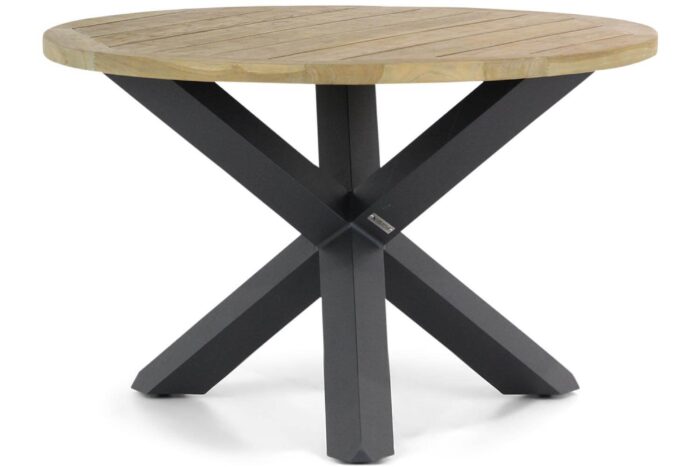 Lifestyle Garden Furniture Rockville dining tuintafel rond 120 cm – Old teak greywash
