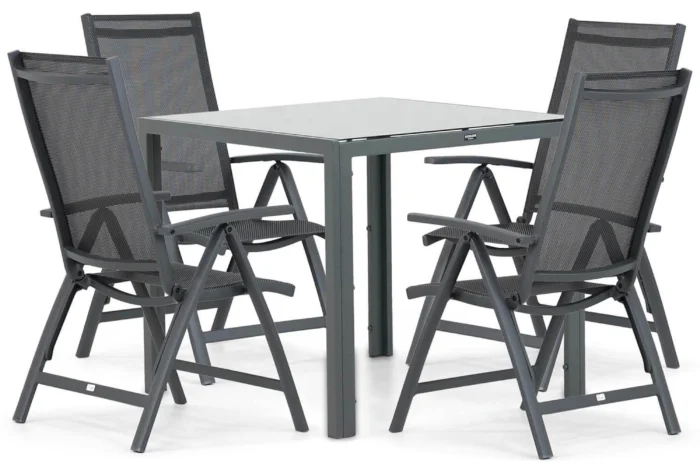 Presto Vasto/Venustas 85 cm dining tuinset 5-delig - Grijs-antraciet