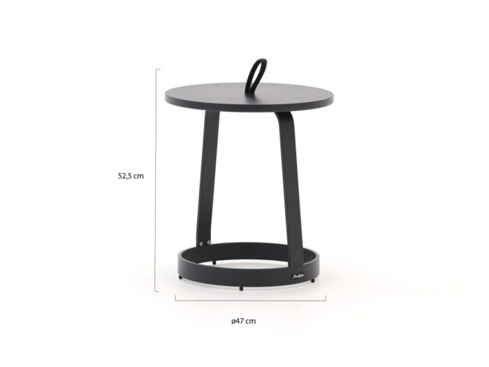 Manifesto Furniture Manifesto Salemi bijzet tuintafel ø47 (h:52,5cm) Laagste prijsgarantie! – Grijs