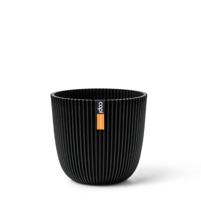 Capi europe Pot bol Groove 25×23 textiel zwart bloempot