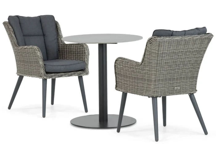 Garden Collections Boston/Como 70 cm bistroset 3-delig - Grijs-antraciet