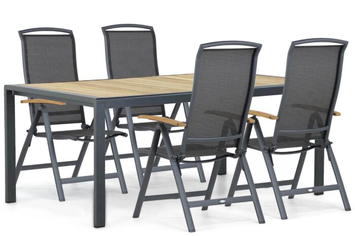 Lifestyle Garden Furniture Rosello/Valence 180 cm dining tuinset 5-delig – Grijs-antraciet