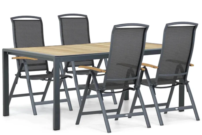 Lifestyle Garden Furniture Rosello/Valence 180 cm dining tuinset 5-delig - Grijs-antraciet