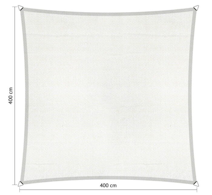 Shadow comfort Vierkant schaduwdoek 4,00×4,00 m Mystic white – wit