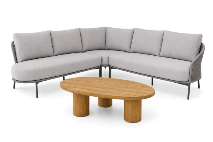4 Seasons Outdoor Florence/Riah 135 cm hoek loungeset 4-delig - Transparant