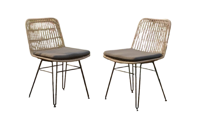 Eurofar Flamingo dining chair bamboo look steel/grey wicker