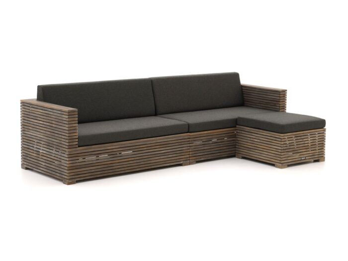 ROUGH Furniture ROUGH-C chaise longue loungeset 3-delig Laagste prijsgarantie! – Bruin