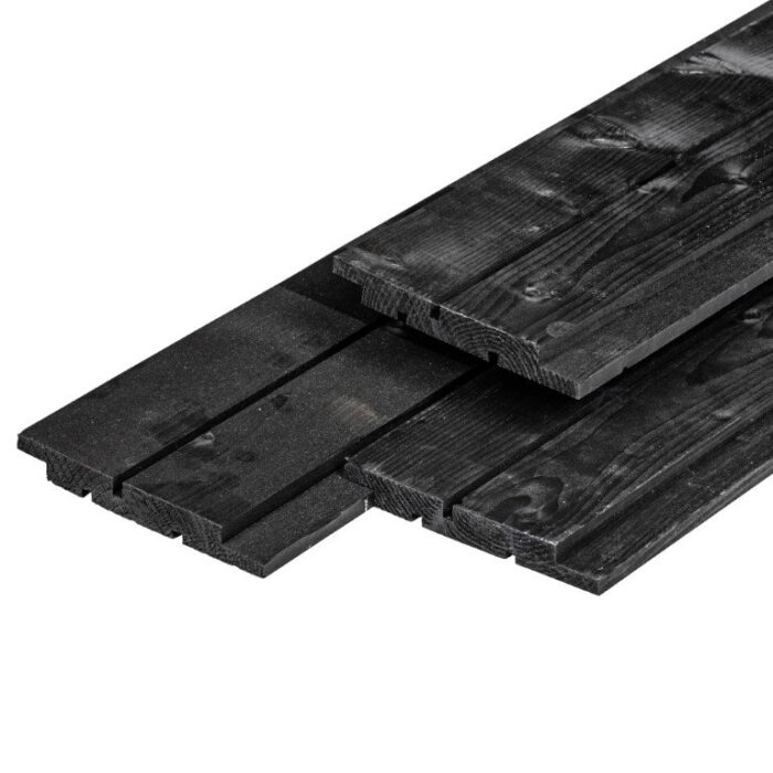 Tuindeco Channelsiding Noord-Europees vuren zwart gespoten 1,8×14,5×300 cm