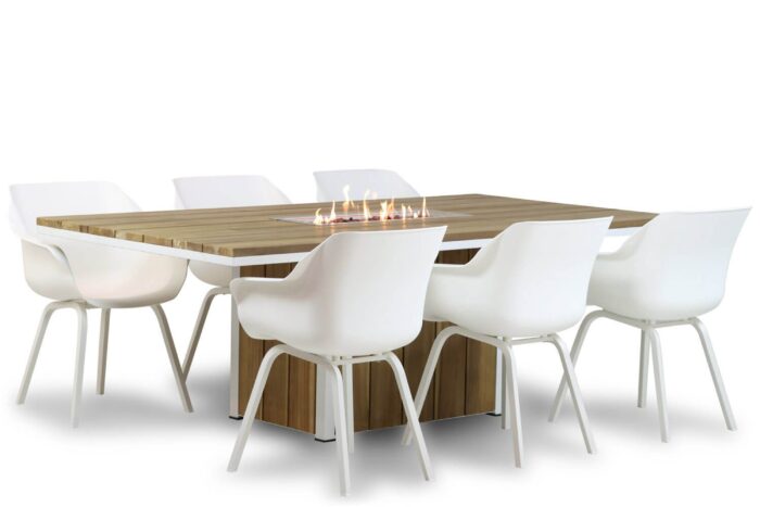 Hartman Sophie element/Seaside 220 cm dining tuinset 7-delig – Wit