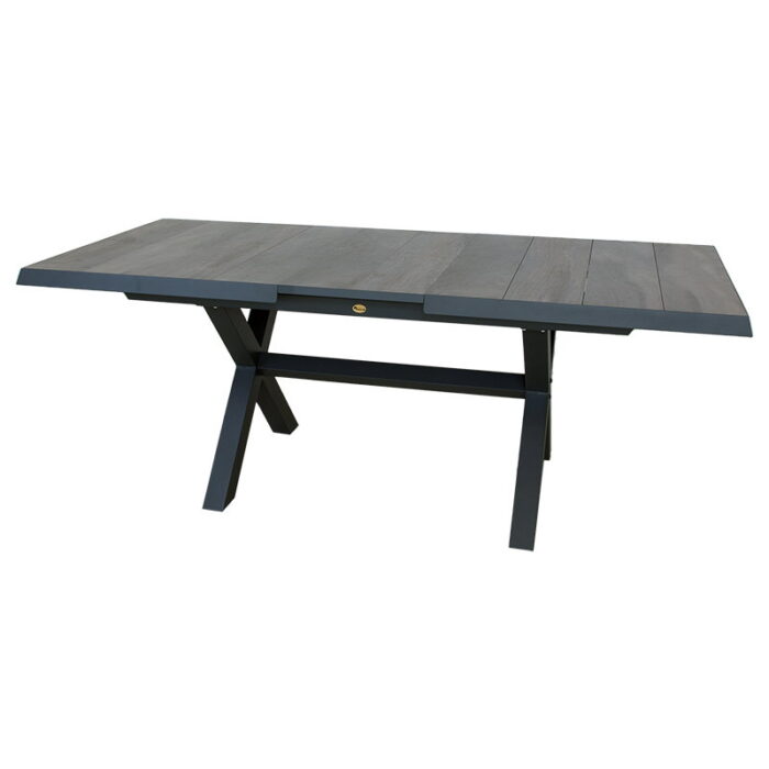 Oosterik home Blue Valley uitschuifbare dining tafel midnight grey L 163 203 x D 93 x H 76.5 cm – grijs