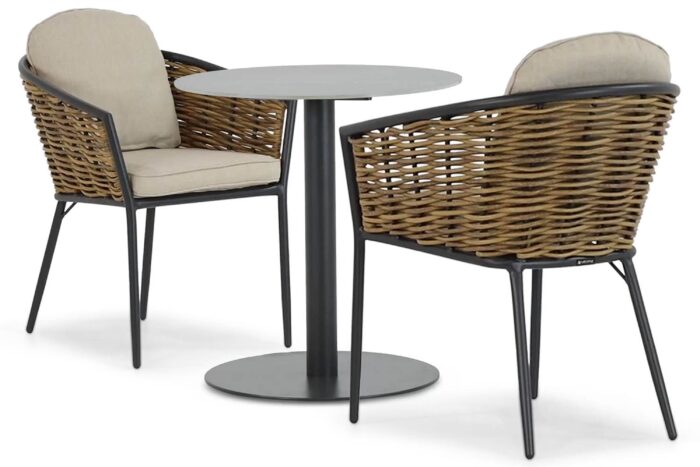 Lifestyle Garden Furniture Nice/Como 70 cm bistroset 3-delig – Grijs-antraciet