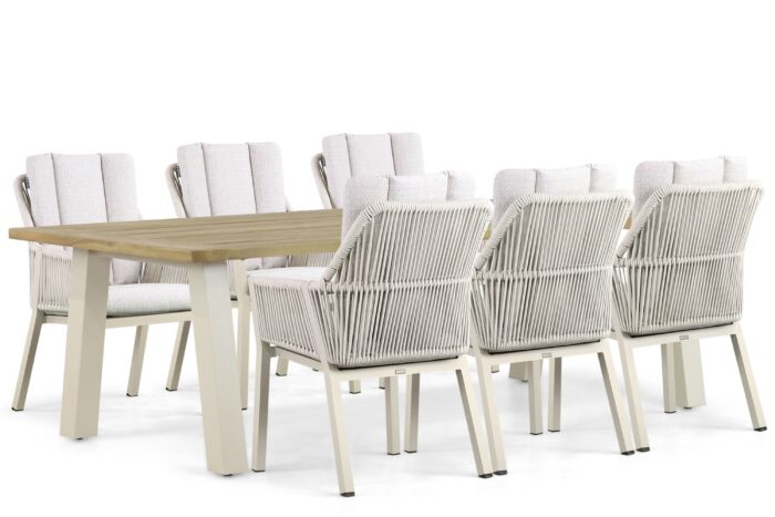 Lifestyle Garden Furniture Verona/Glasgow 240 cm dining tuinset 7-delig – Taupe-naturel-bruin