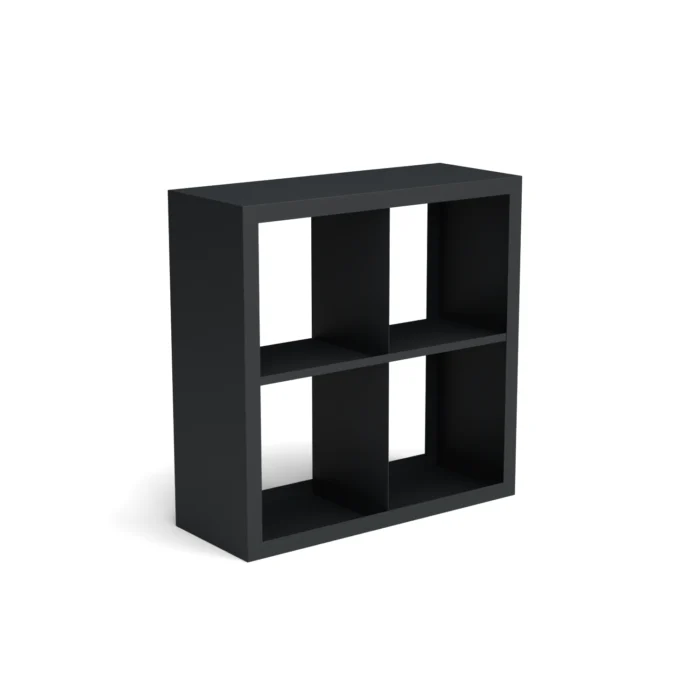 Geroba Beltza zwarte houtopslag onderverdeling 4 vakken 1000x385x1000 mm - zwart