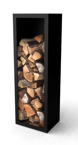 Geroba Beltza zwarte Houtopslag met achterwand 500 x 385 x 1500 mm – zwart