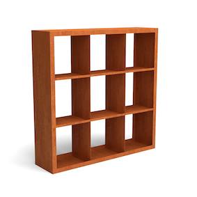 Geroba Egura cortenstaal houtopslag onderverdeling 9 vakken 1500x385x1500 mm – bruin