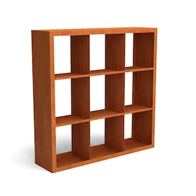 Geroba Egura cortenstaal houtopslag onderverdeling 9 vakken 1500x385x1500 mm - bruin