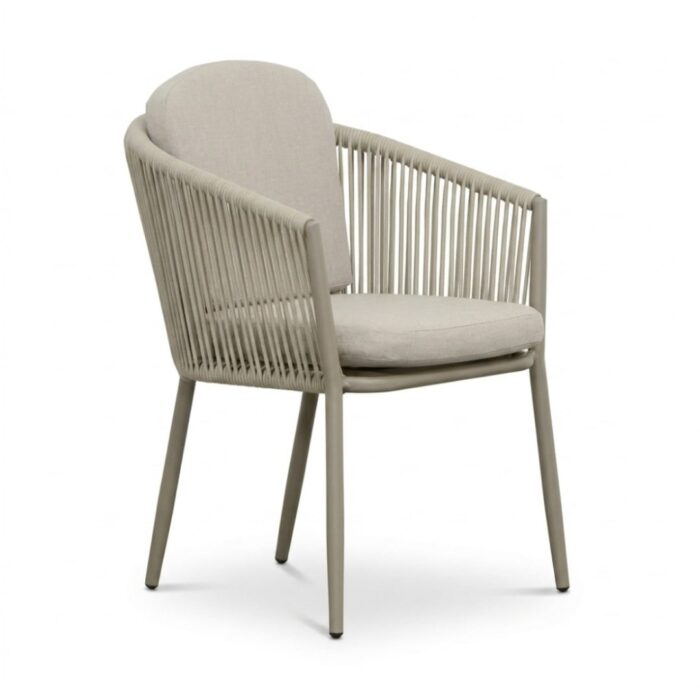 LUX outdoor living Parma dining tuinstoel | touw + aluminium | beige