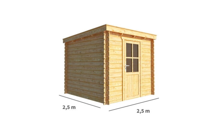 Warentuin collection Blokhut, tuinhuisje Els-Amelie 250 cm bij 250 cm diep lessenaarsdak – bruin