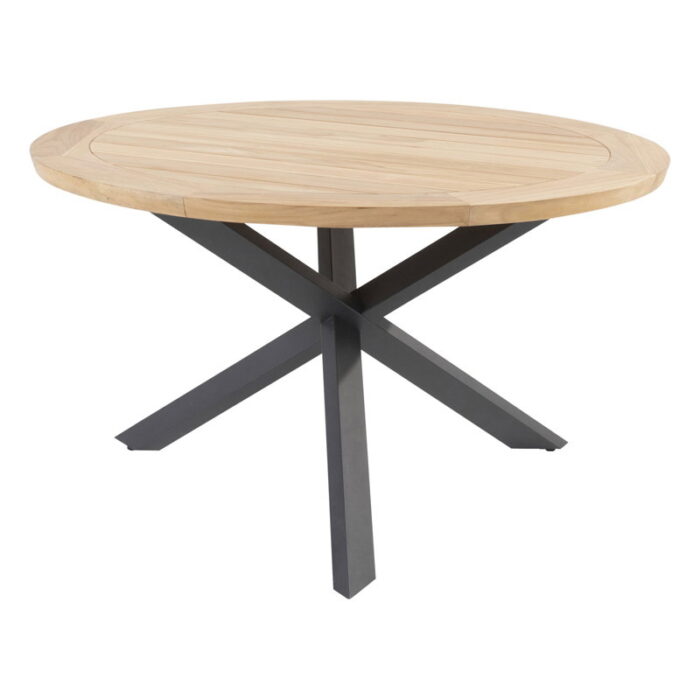 4so Taste Prado Dining Tafel Teak Antracite dia. 130 cm – zwart