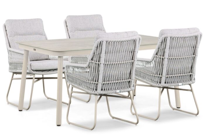 Lifestyle Garden Furniture Vicente/Tavano 160×90 cm dining tuinset 5-delig – Zand/Beige