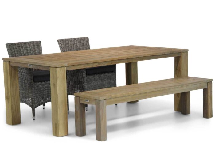 Garden Collections Dublin/Brighton 200 cm dining tuinset 4-delig – Grijs-antraciet