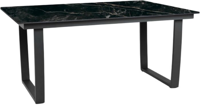 Tierra outdoor Dining Loungetafel Liv Marble Aluminium en Trespa 150×90 cm Tierra – zwart