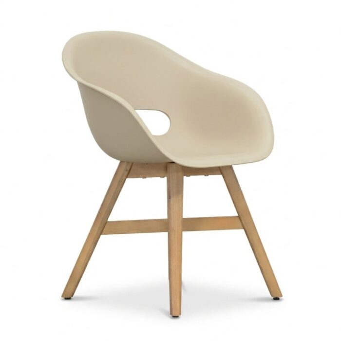 BUITEN living Karlstad tuinstoel | kunststof + hardhout | beige