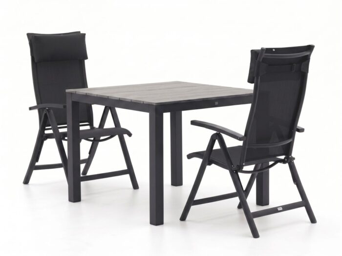 Bellagio tuinmeubelen Bellagio Lugo/Fidenza 90cm dining tuinset 3-delig verstelbaar Laagste prijsgarantie! – Grijs