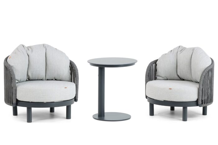 Santika Furniture Nanda bistroset 3-delig – Grijs-antraciet