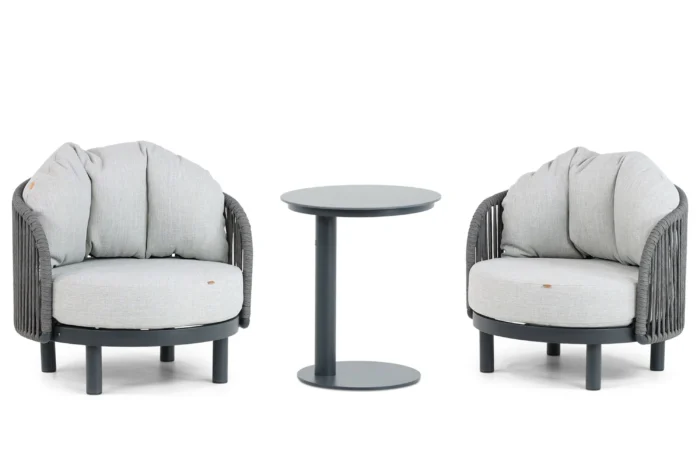 Santika Furniture Nanda bistroset 3-delig - Grijs-antraciet