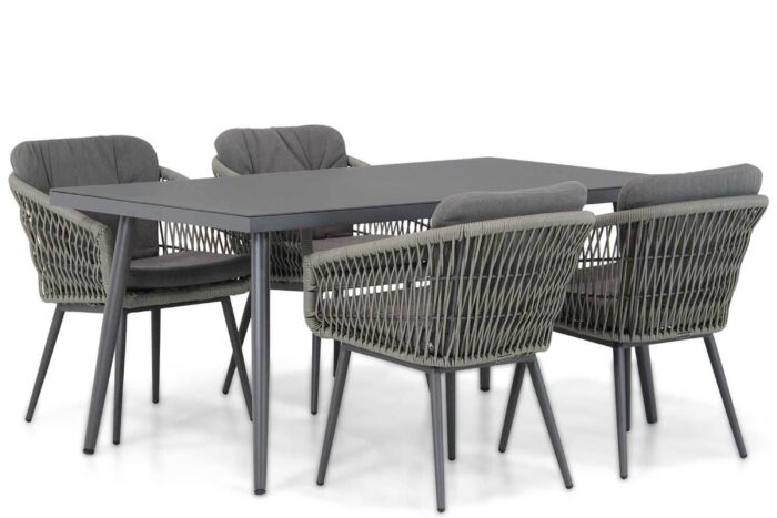 Lifestyle Garden Furniture Western/Valencia 170 cm dining tuinset 5-delig – Grijs-antraciet