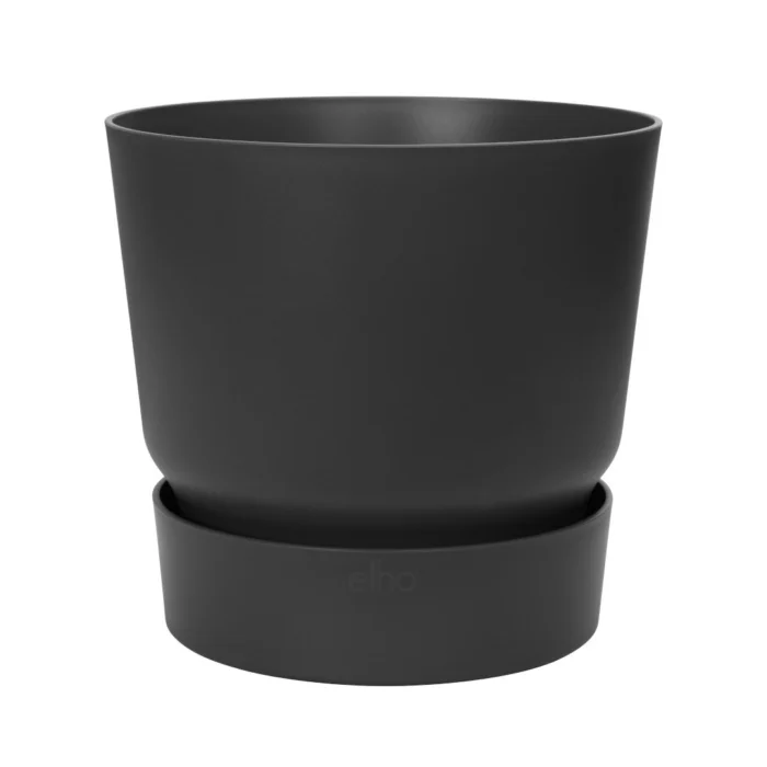 Elho Greenville rond 25 bloempot living black buiten dia. 24,48 x h 23,31 cm - zwart